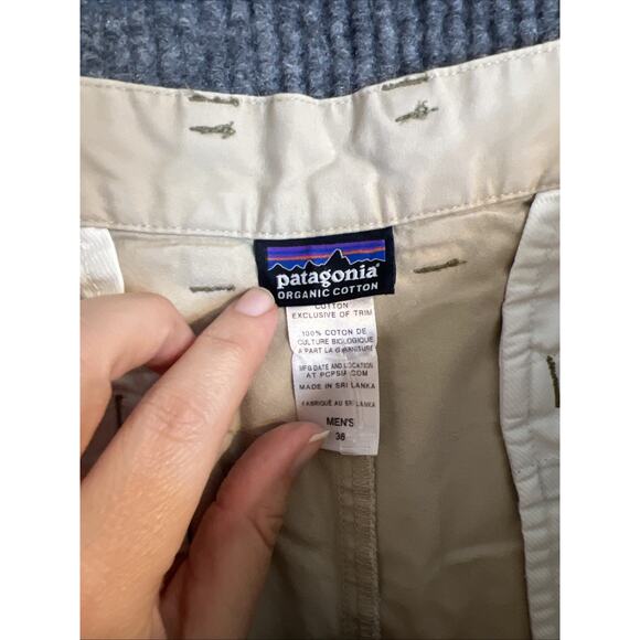 Patagonia Mens Chino Shorts Sz 36 Tan Organic Cotton Flat Front Preppy Mid Rise - Picture 6 of 10